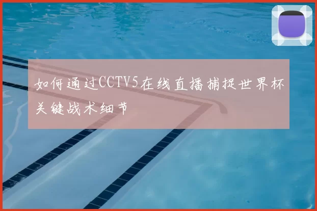 如何通过CCTV5在线直播捕捉世界杯关键战术细节